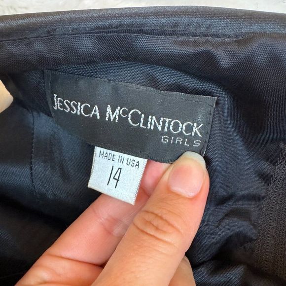 Jessica McClintock Black Satin Tulle Mini Dress - Picture 8 of 11